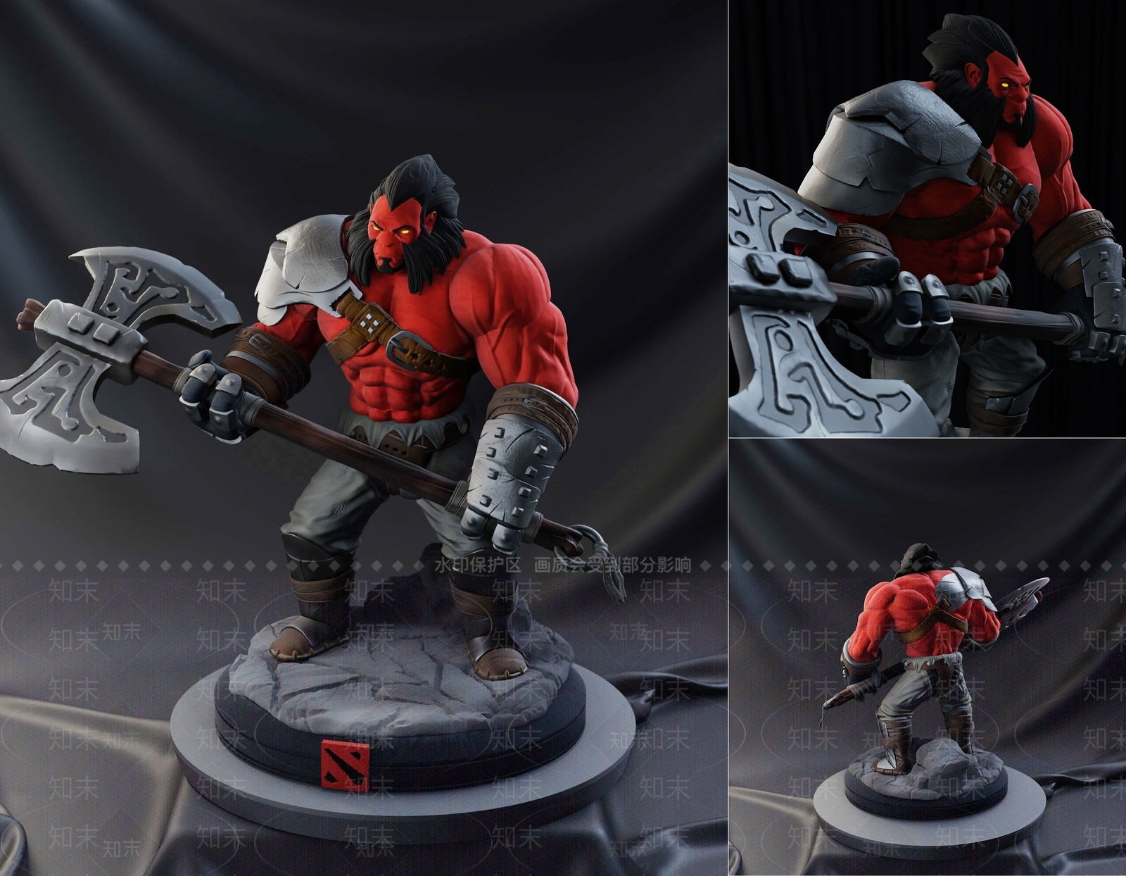 现代DOTA2斧王游戏英雄手办摆件3D模型下载【ID:1161207648】