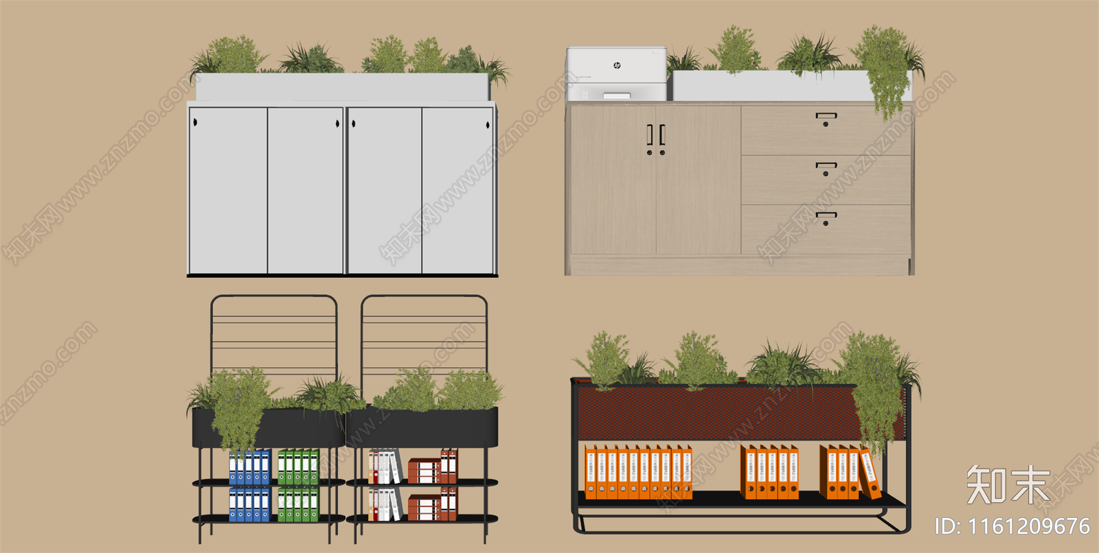 现代办公文件柜SU模型下载【ID:1161209676】