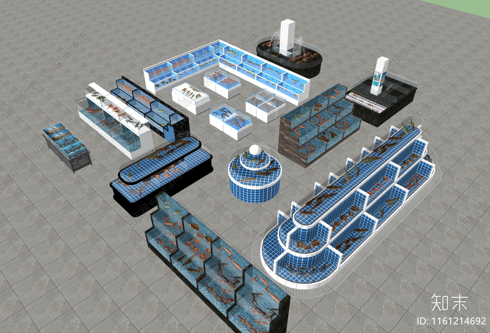现代鱼缸SU模型下载【ID:1161214692】