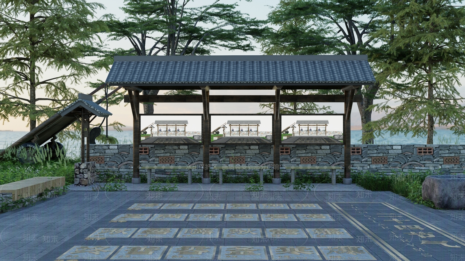 新中式乡村宣传栏SU模型下载【ID:1161214614】