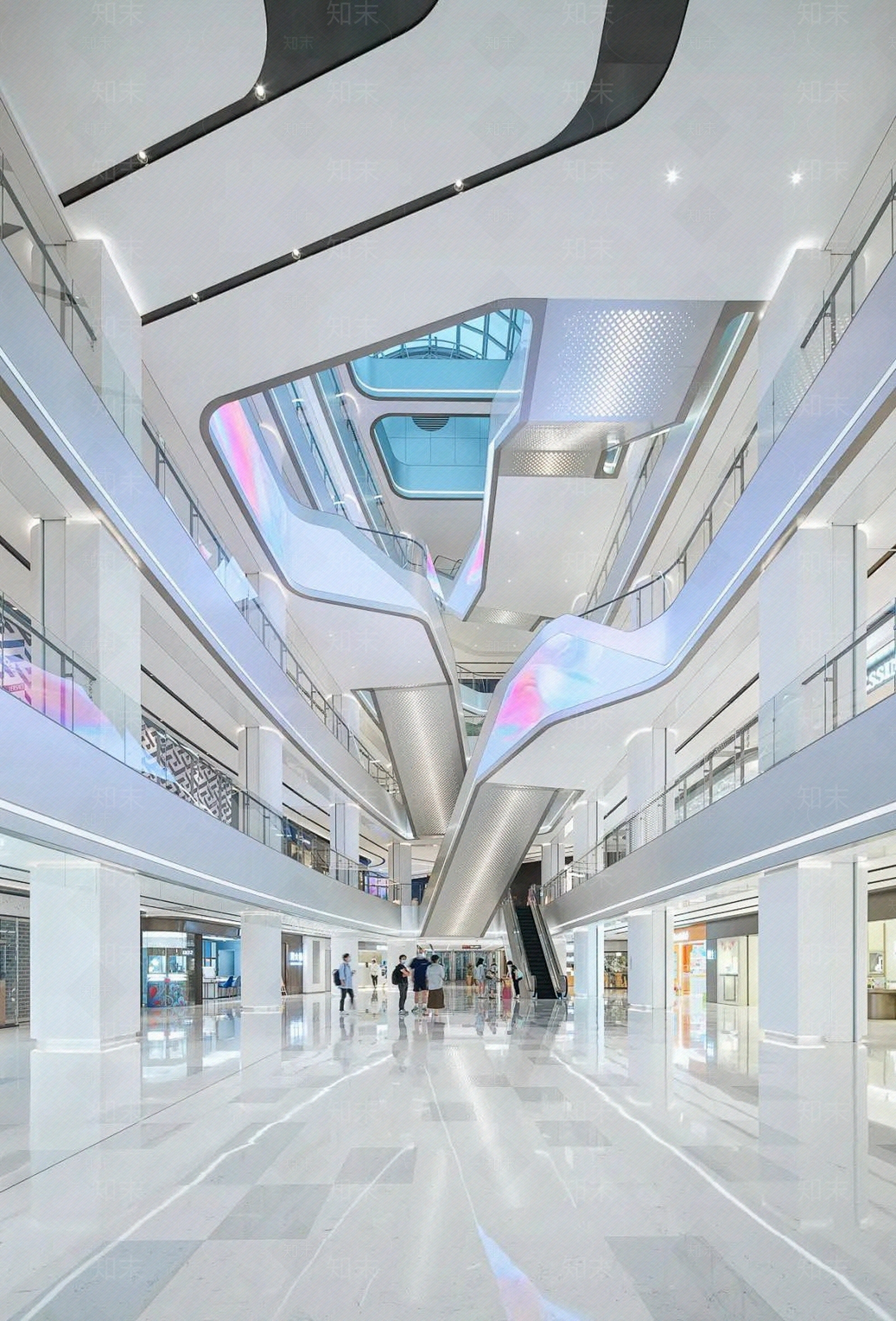现代纯白科技感商场内部中庭贴图下载【ID:1161215910】