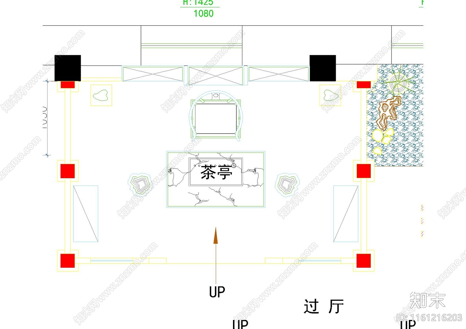 茶馆茶亭立面图cad施工图下载【ID:1161216203】