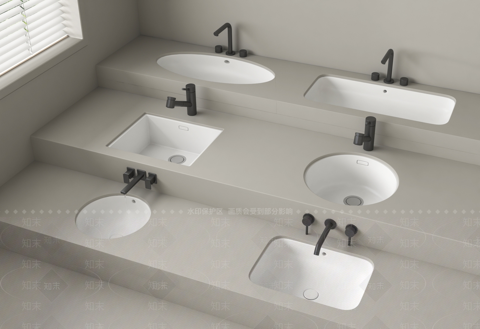 现代洗手盆3D模型下载【ID:1161217319】