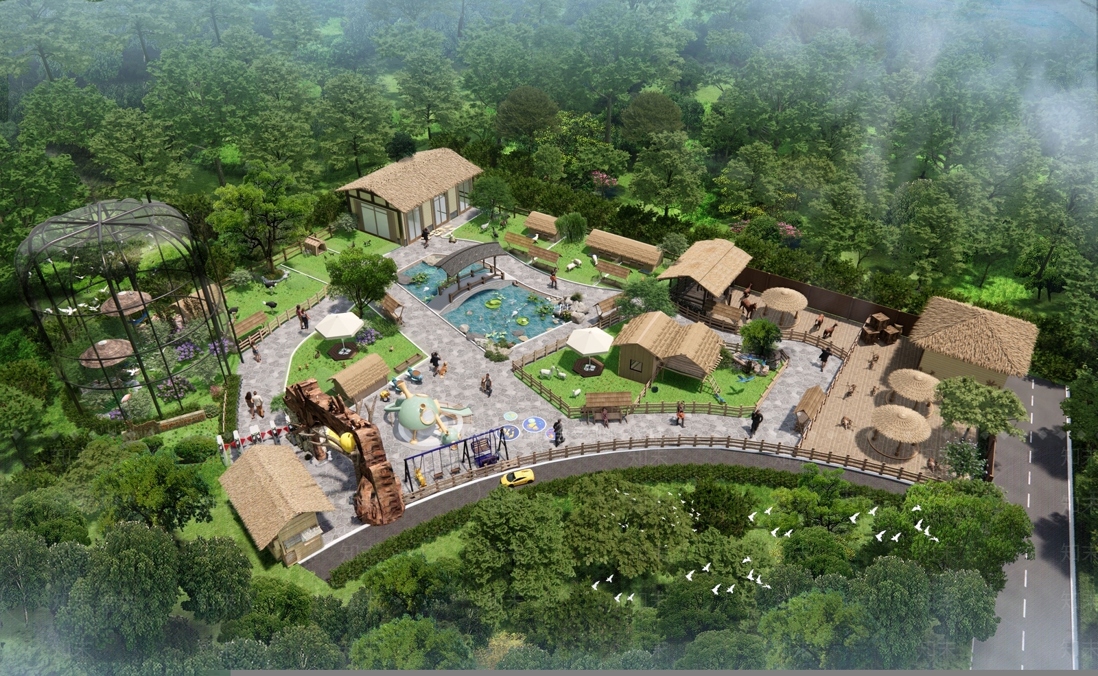 中式儿童乐园SU模型下载【ID:1161218701】