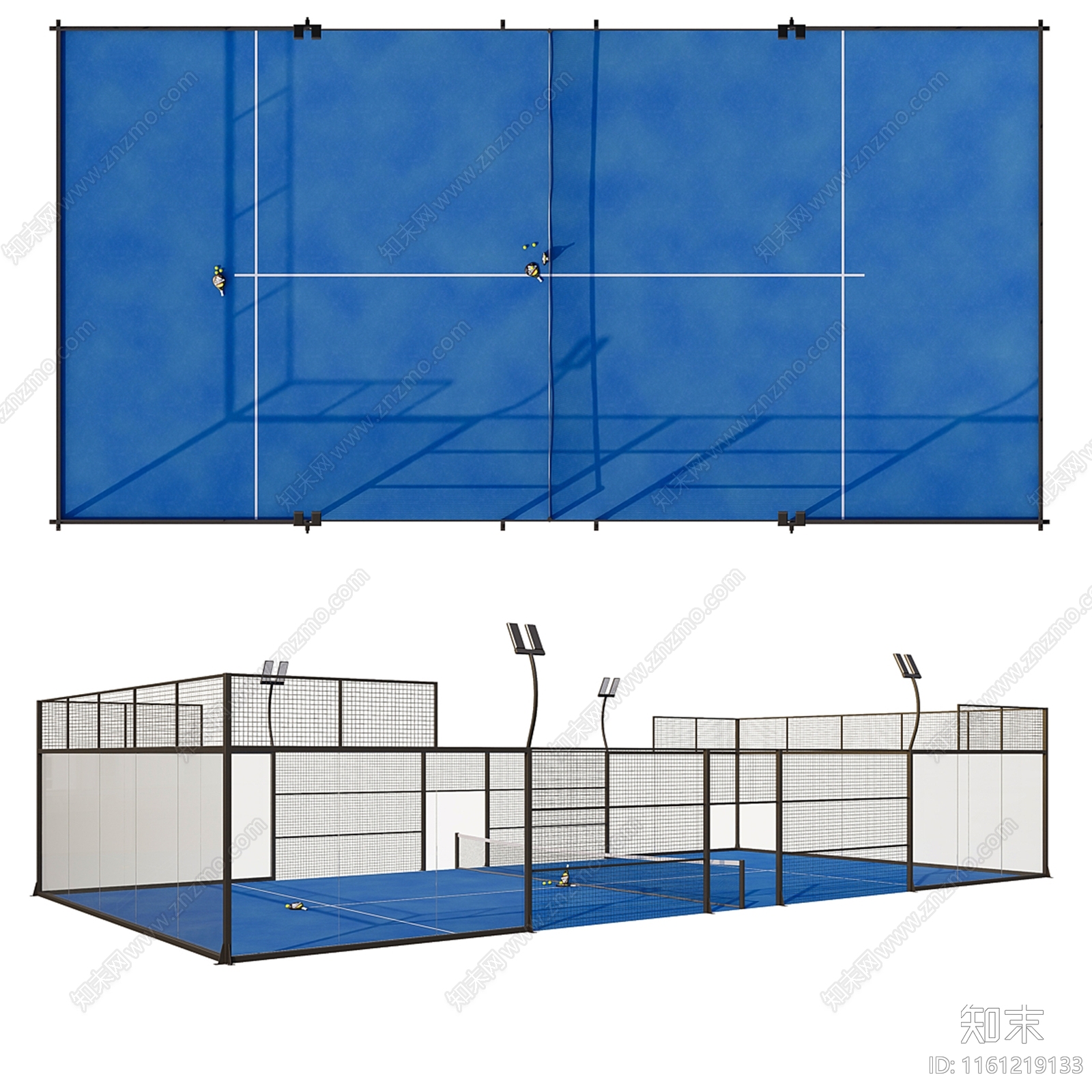 现代网球场网球SU模型下载【ID:1161219133】