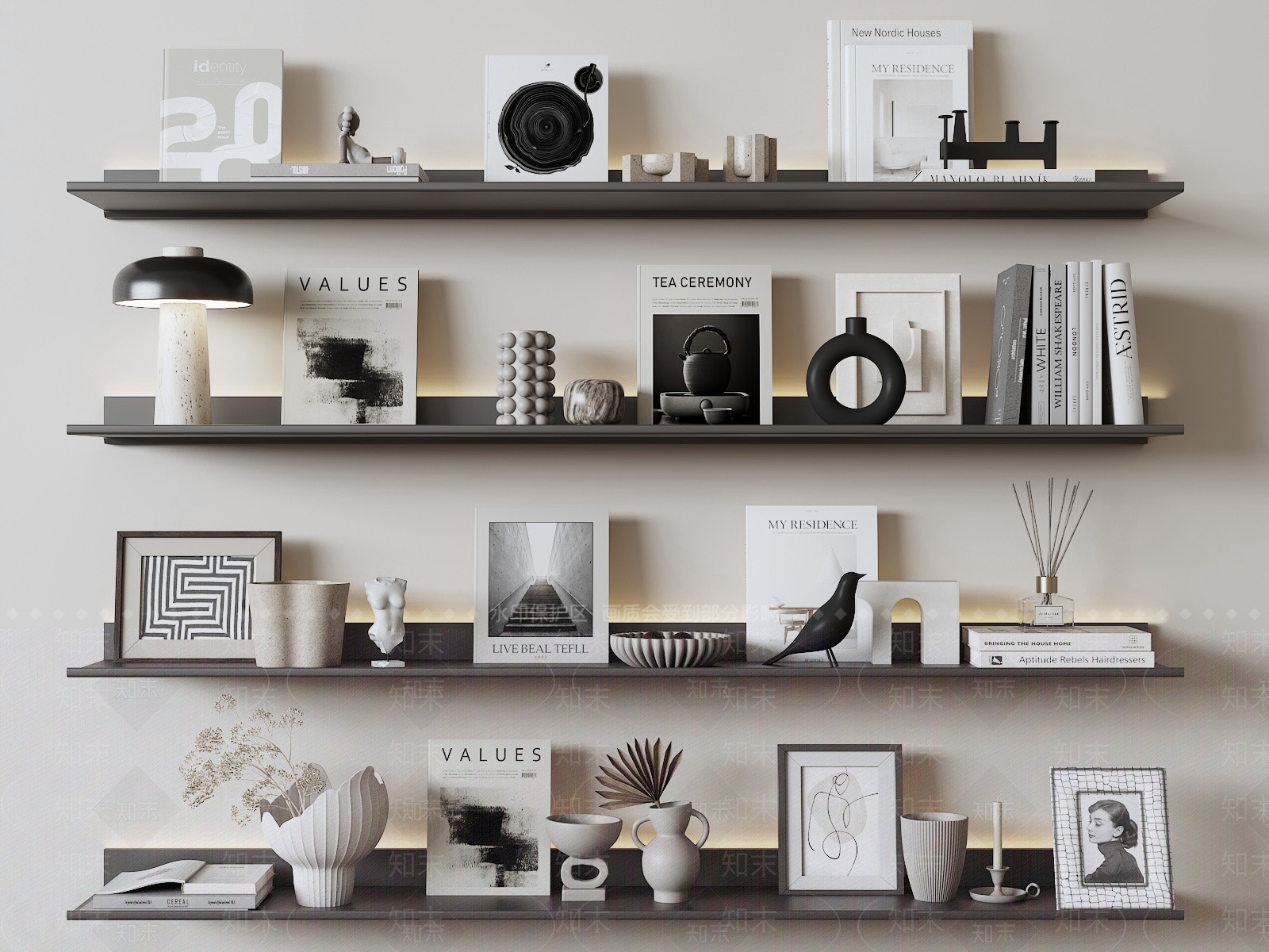 现代饰品摆件组合3D模型下载【ID:1161224189】