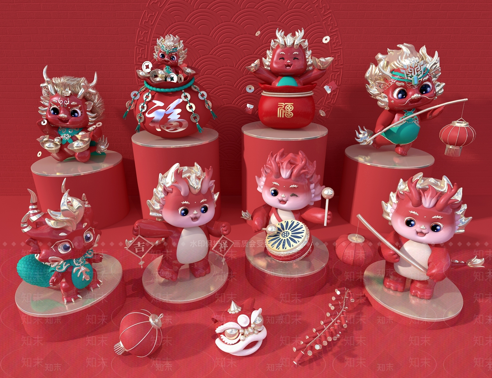 中式龙宝宝3D模型下载【ID:1161227543】