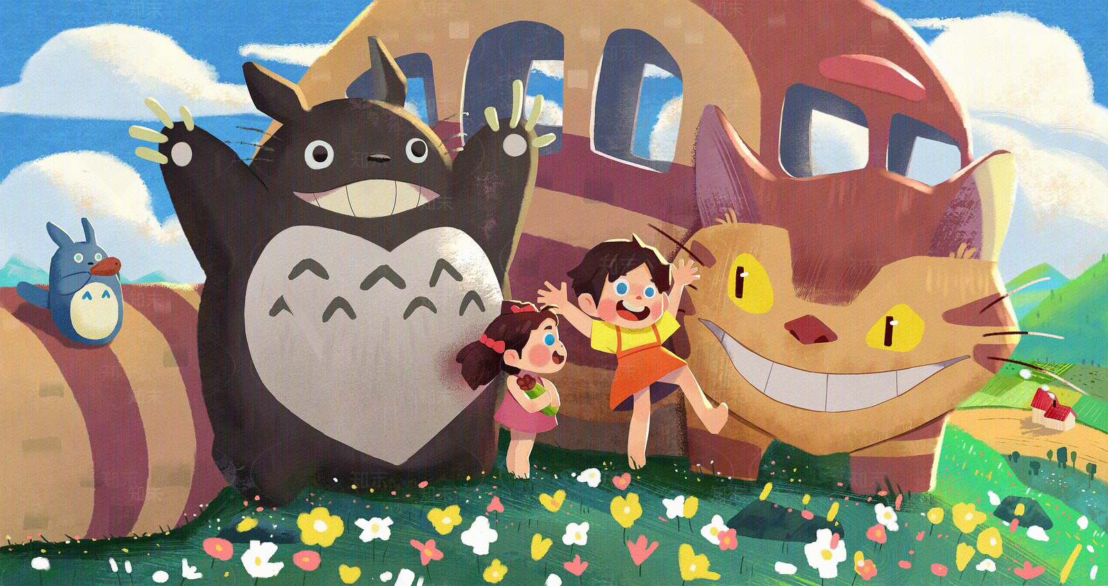 宫崎骏龙猫动漫手机壁纸日式装饰画贴图下载【ID:1161231106】