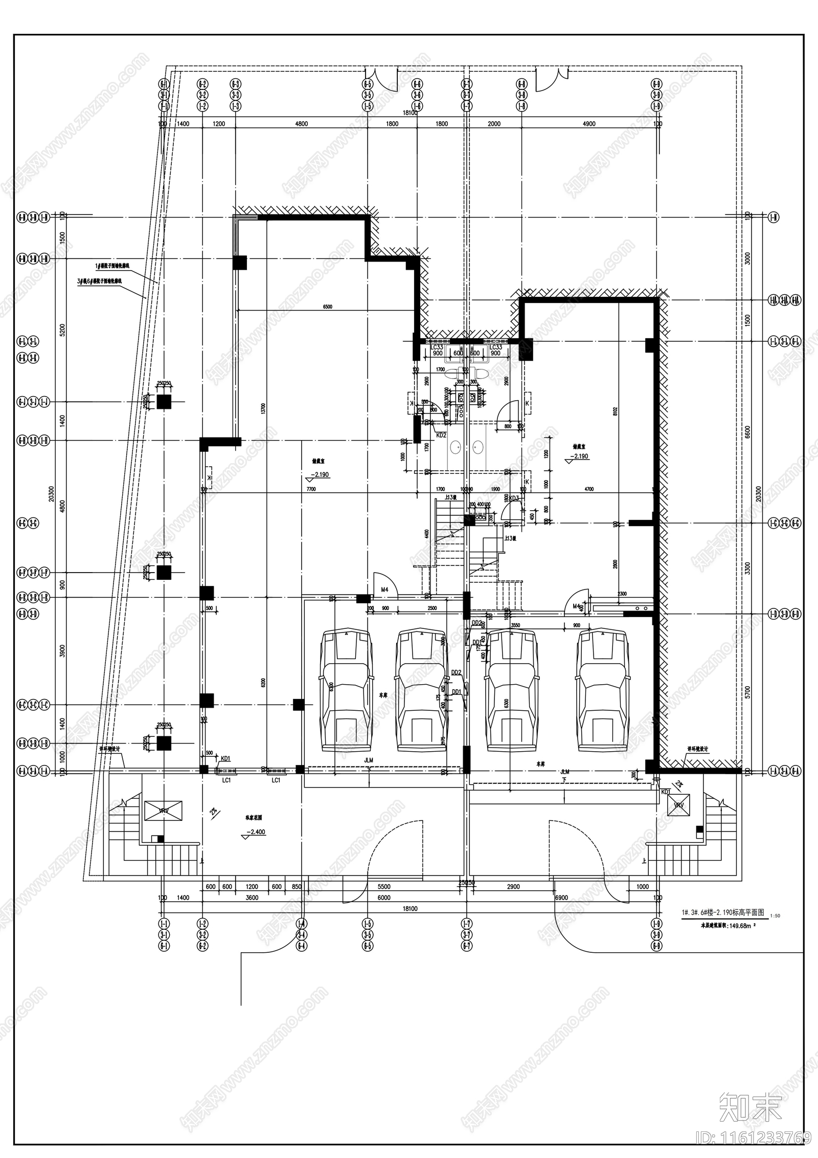 三层西班牙风格私人别墅建筑设计方案cad施工图下载【ID:1161233769】