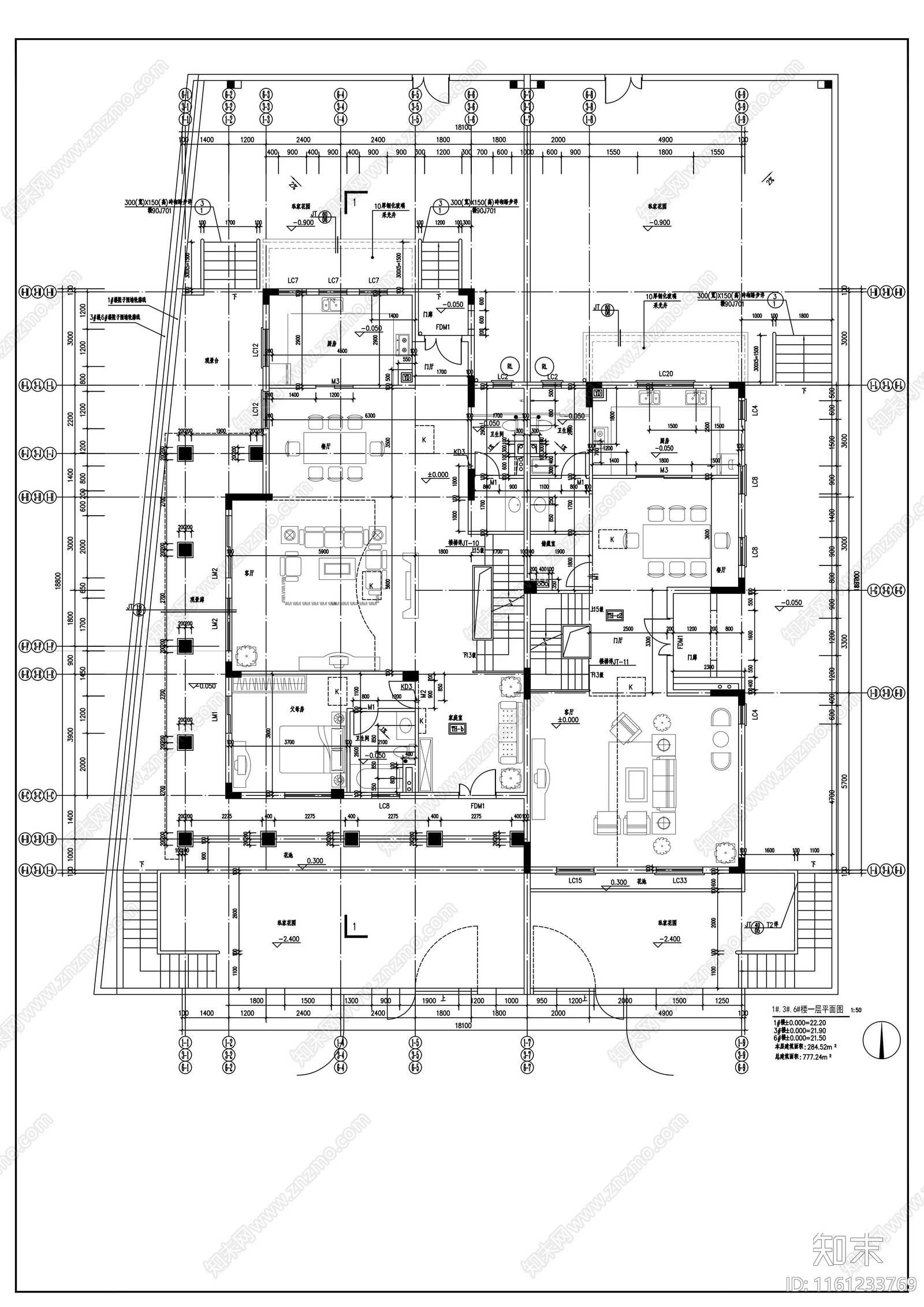 三层西班牙风格私人别墅建筑设计方案cad施工图下载【ID:1161233769】