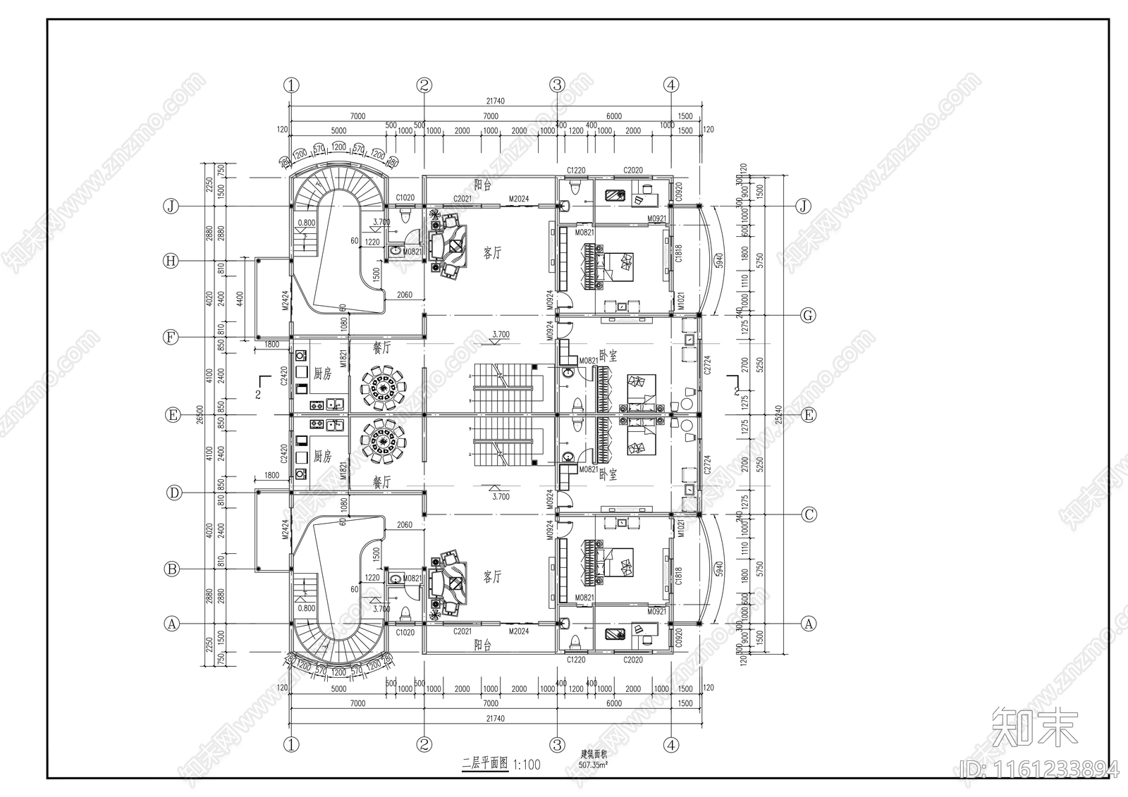 三层沿街商住楼建筑方案图cad施工图下载【ID:1161233894】