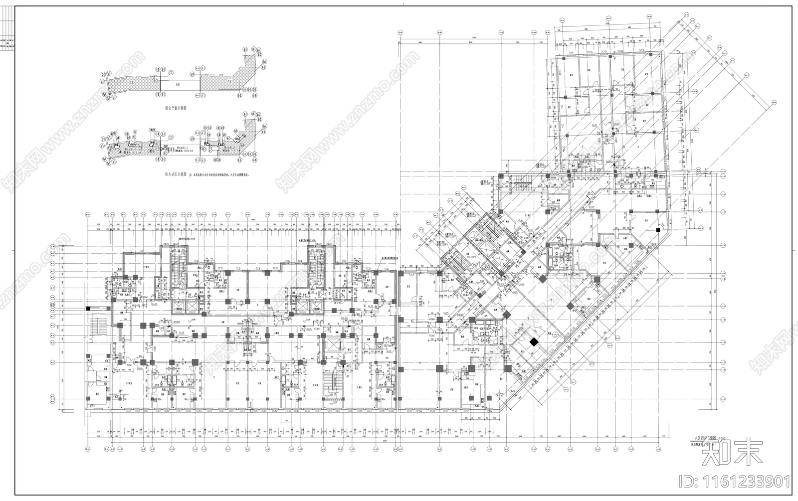 三十三层商住楼建cad施工图下载【ID:1161233901】