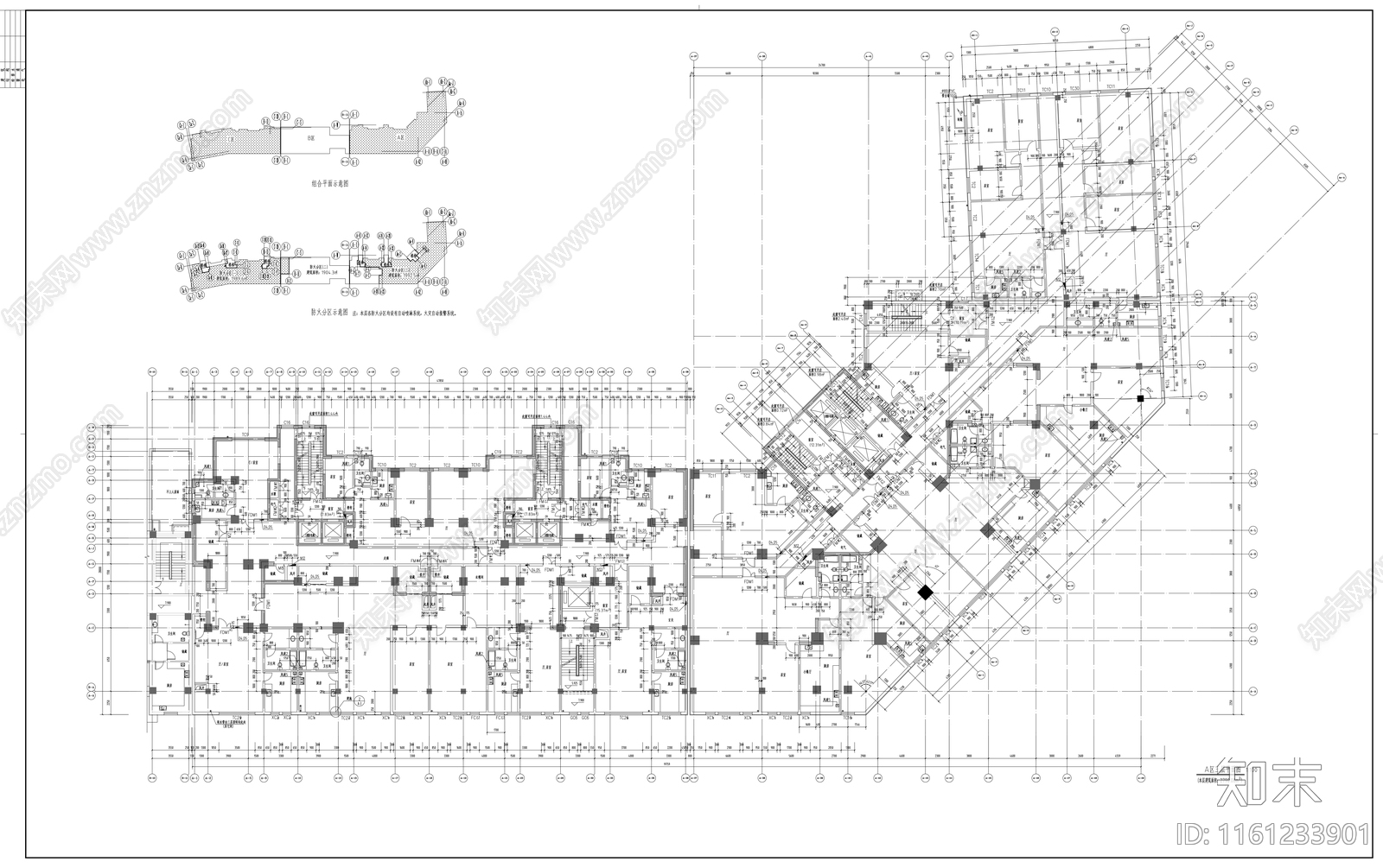 三十三层商住楼建cad施工图下载【ID:1161233901】