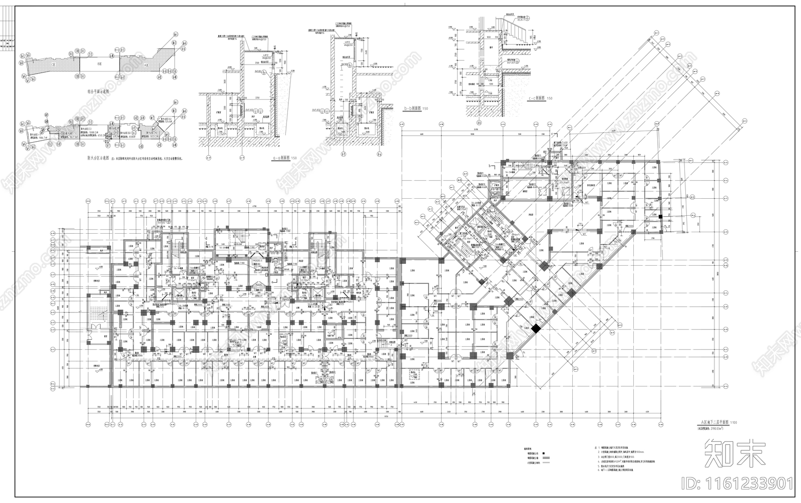 三十三层商住楼建cad施工图下载【ID:1161233901】