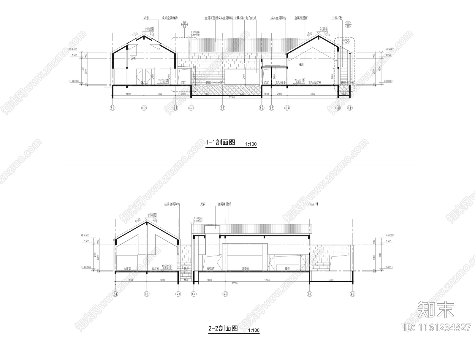 760㎡SPA美容cad施工图下载【ID:1161234327】