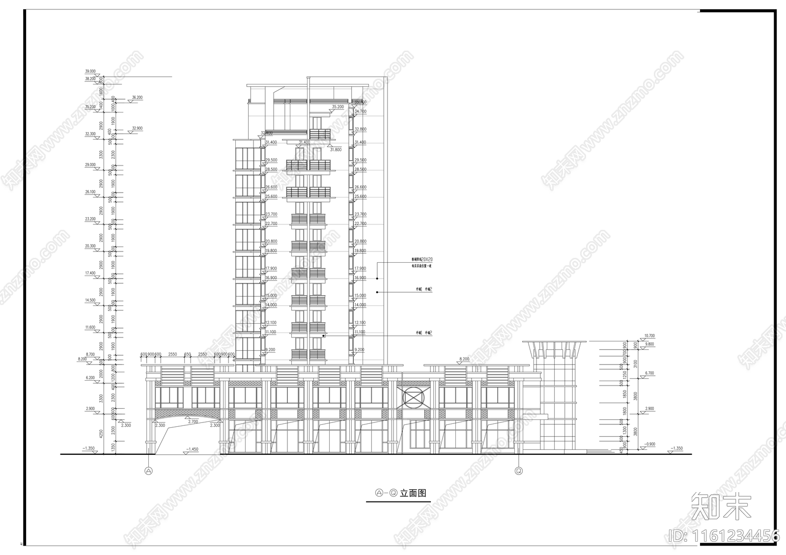 十二层住宅楼建cad施工图下载【ID:1161234456】