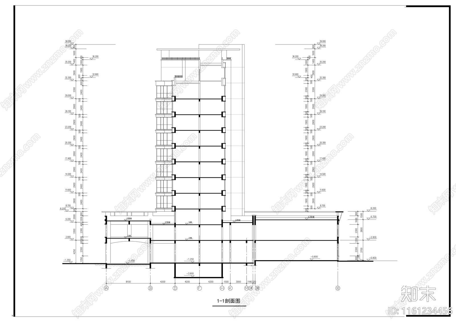 十二层住宅楼建cad施工图下载【ID:1161234456】