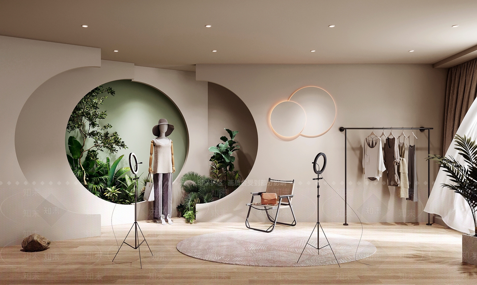现代服装店直播间3D模型下载【ID:1161234681】