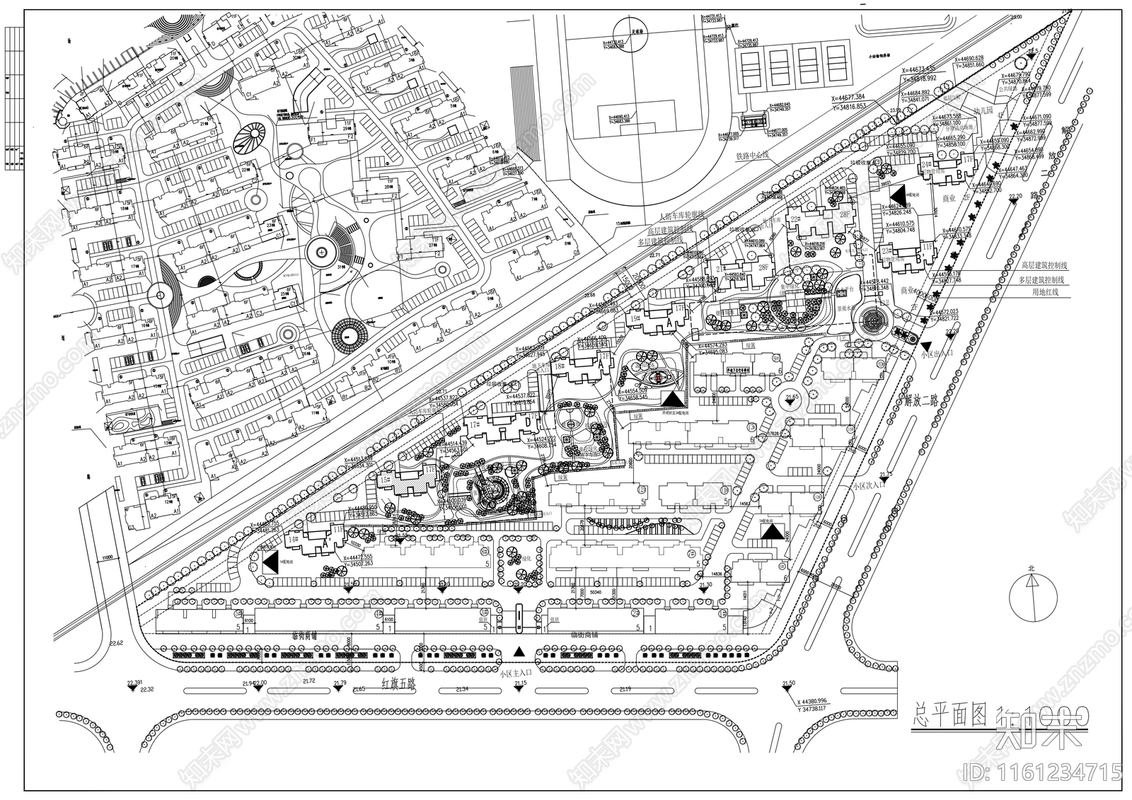 十七层一梯四住宅楼建cad施工图下载【ID:1161234715】