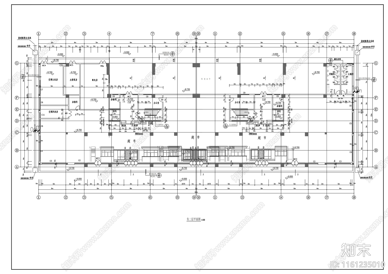 十四层底商住宅楼建cad施工图下载【ID:1161235010】