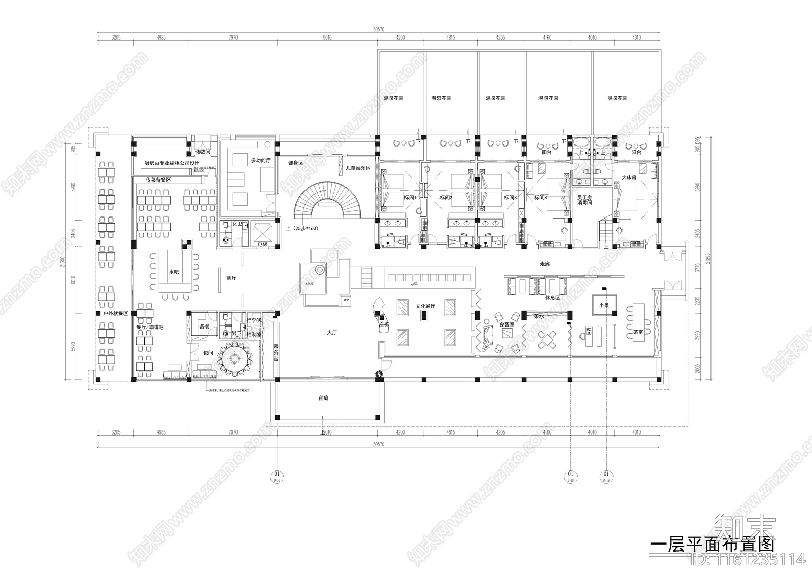 3670㎡民宿酒店客栈施工图下载【ID:1161235114】