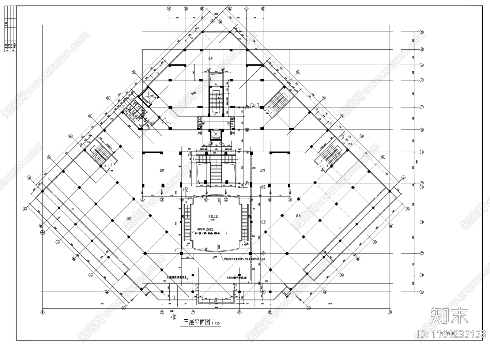 十五层商住楼建cad施工图下载【ID:1161235153】