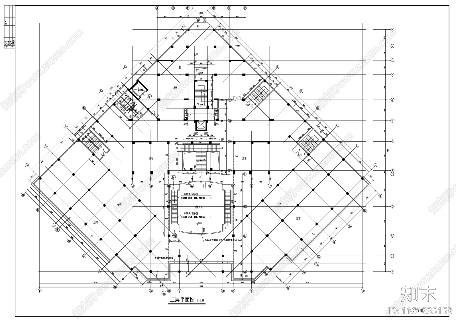 十五层商住楼建cad施工图下载【ID:1161235153】