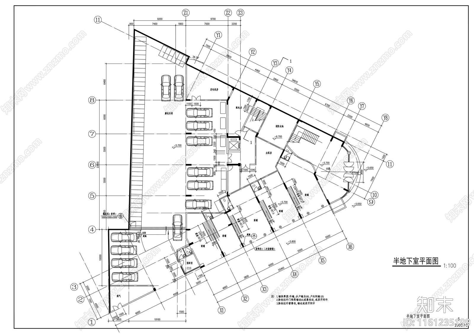 十一层商住楼建筑方案图cad施工图下载【ID:1161235199】