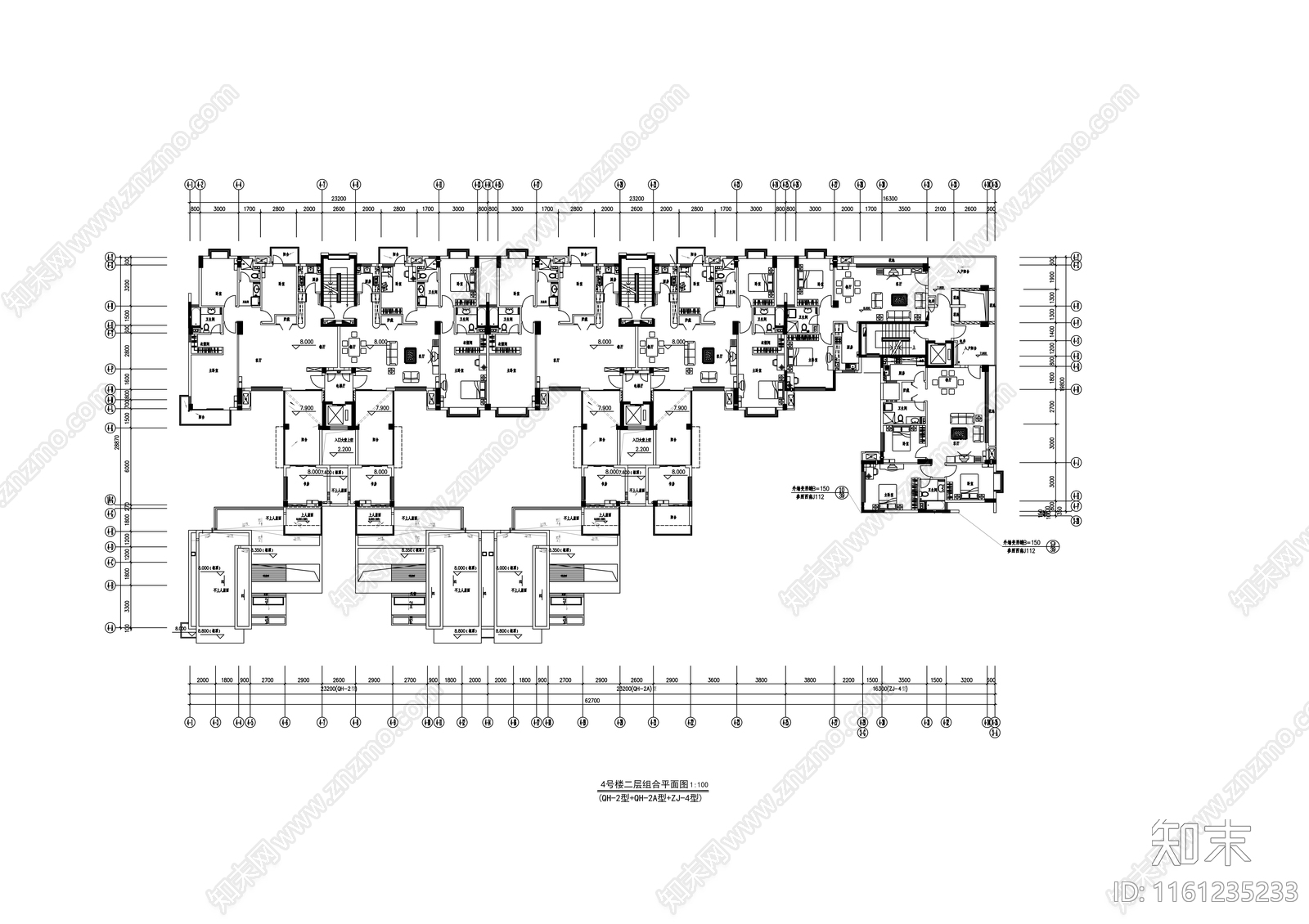 十一层商住楼建cad施工图下载【ID:1161235233】