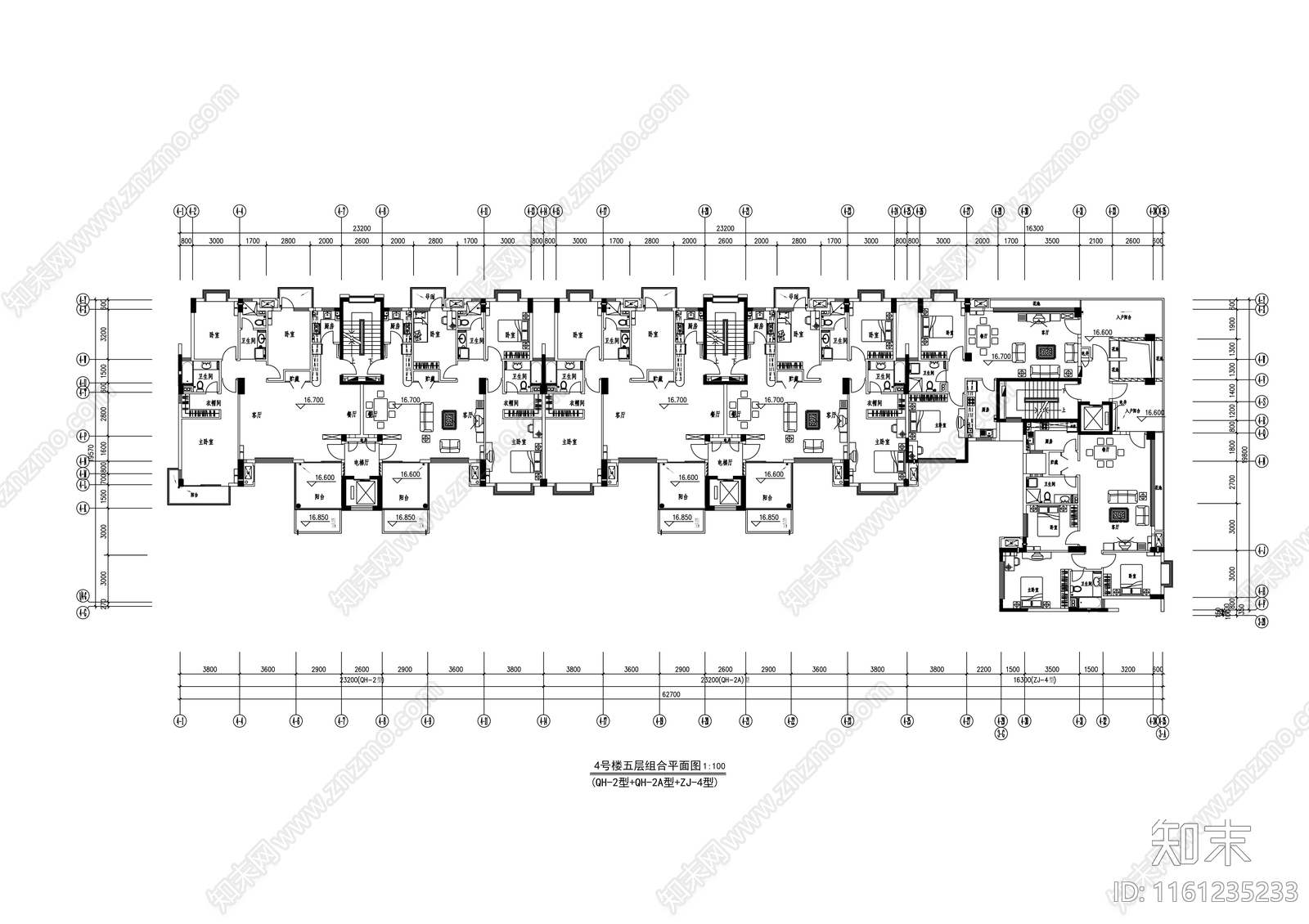 十一层商住楼建cad施工图下载【ID:1161235233】