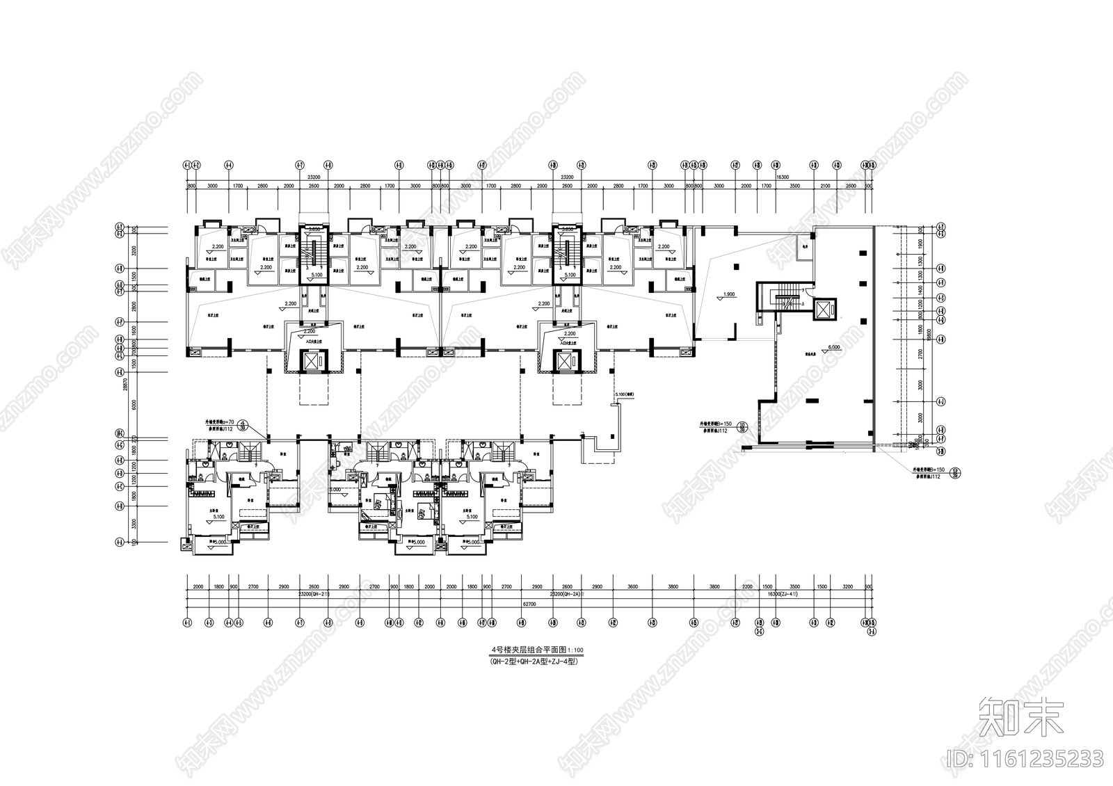 十一层商住楼建cad施工图下载【ID:1161235233】