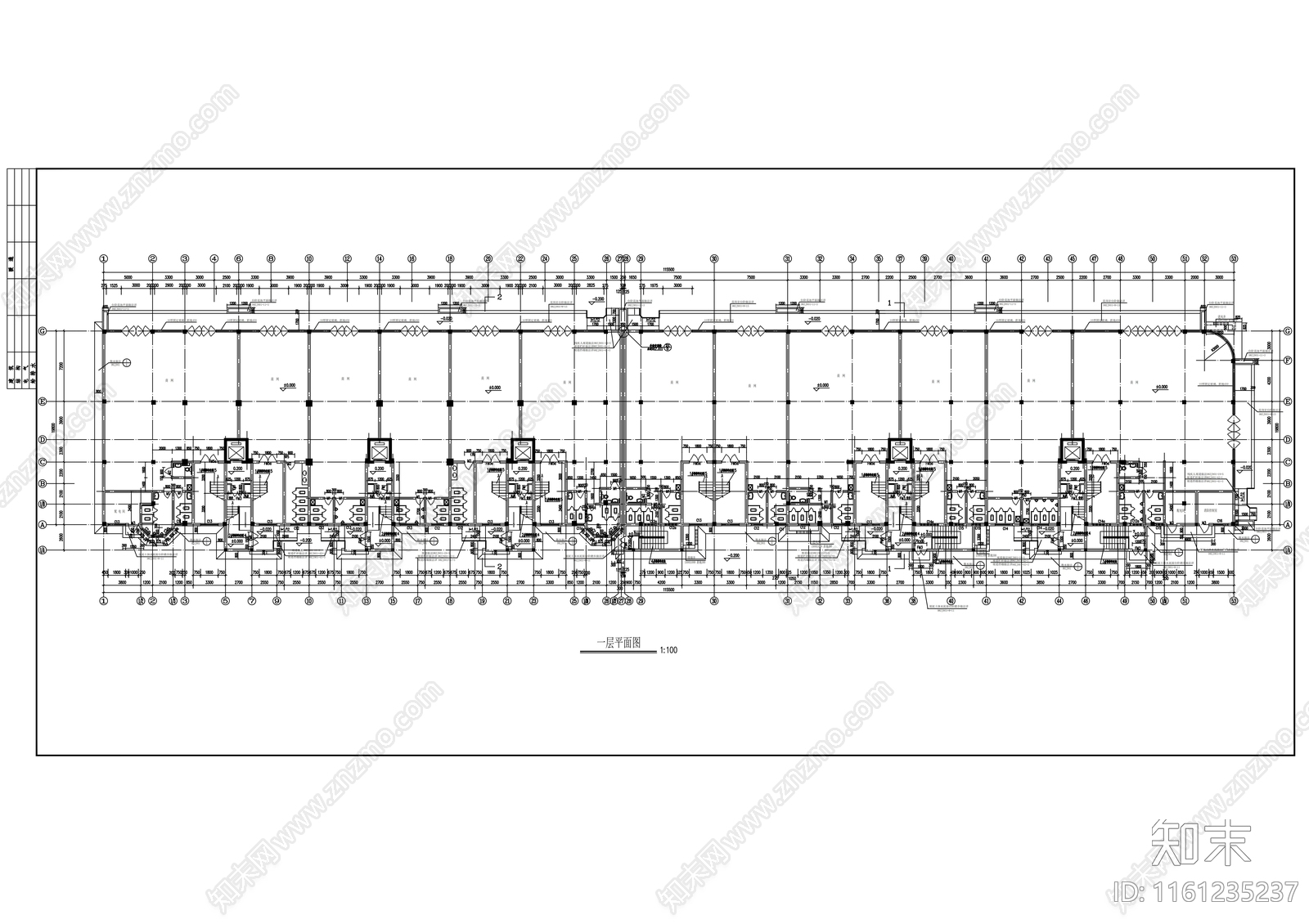 十一层沿街欧式商住楼建cad施工图下载【ID:1161235237】