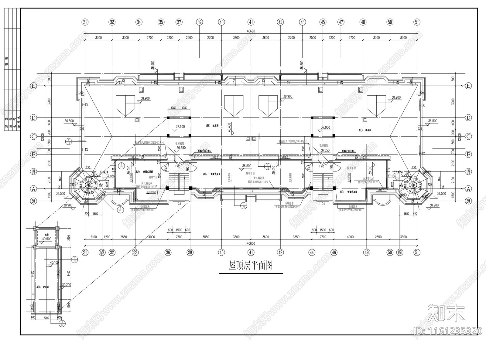 十一层住宅建cad施工图下载【ID:1161235320】