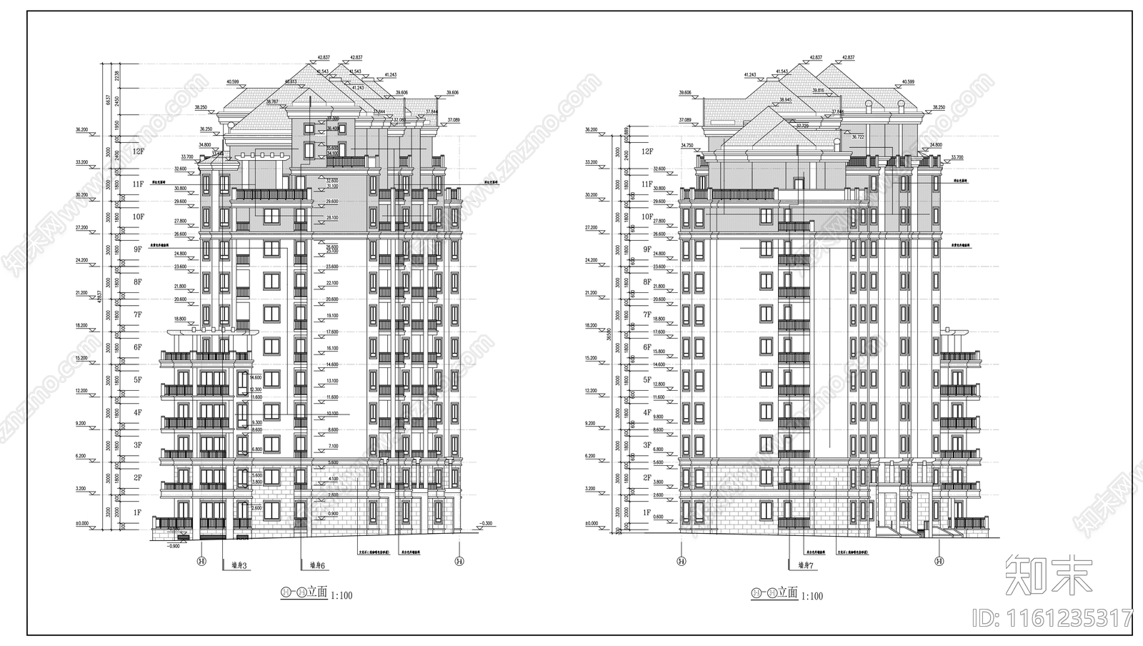 十一层住宅楼建筑设计方案图cad施工图下载【ID:1161235317】