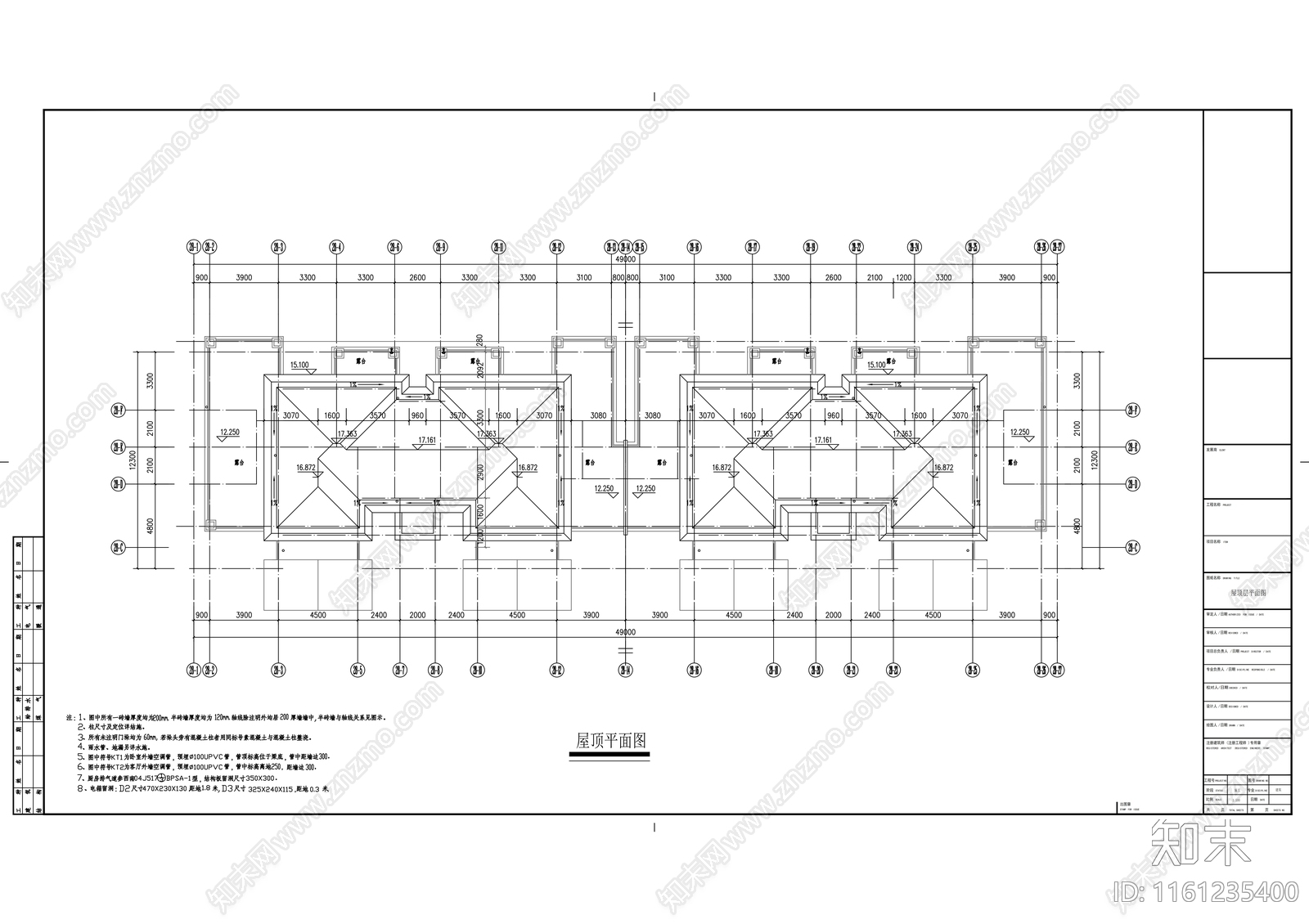 四层花园洋房建cad施工图下载【ID:1161235400】