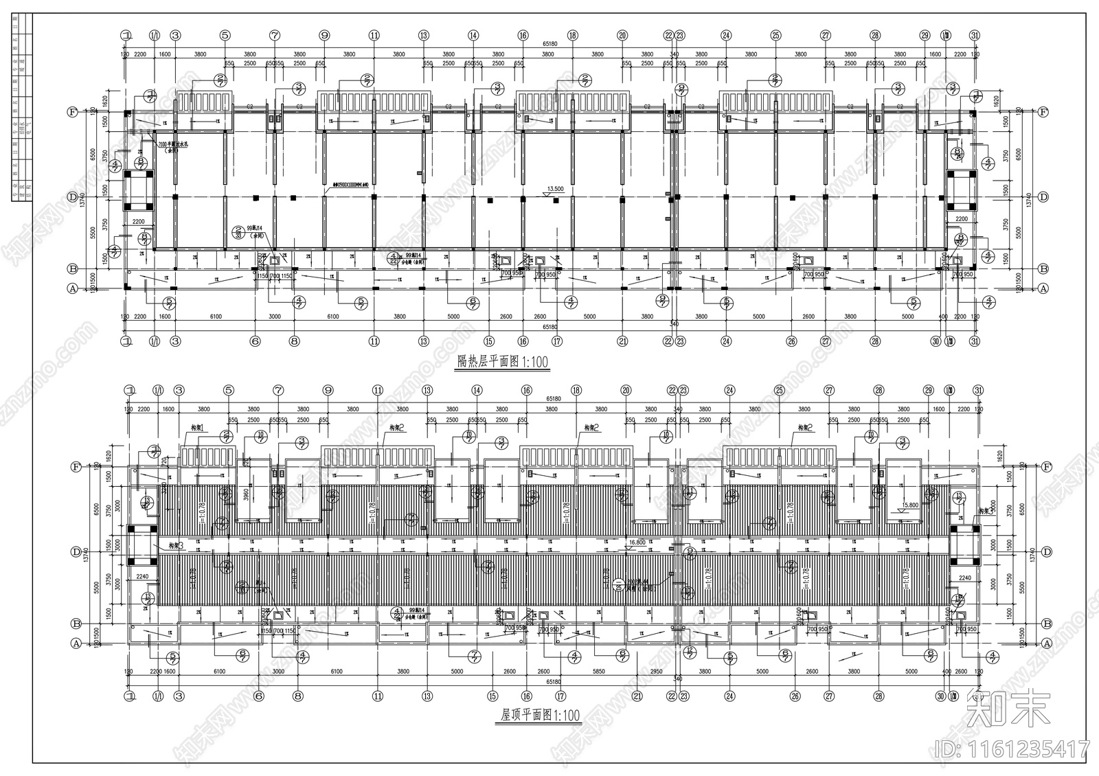 四层商住cad施工图下载【ID:1161235417】