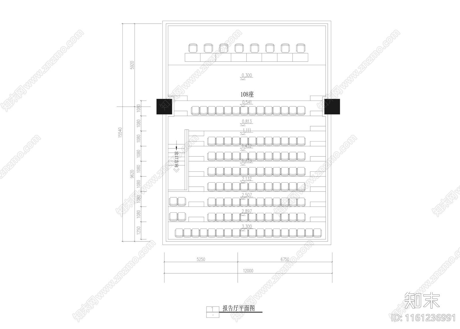 报告厅放映厅方案cad施工图下载【ID:1161236991】