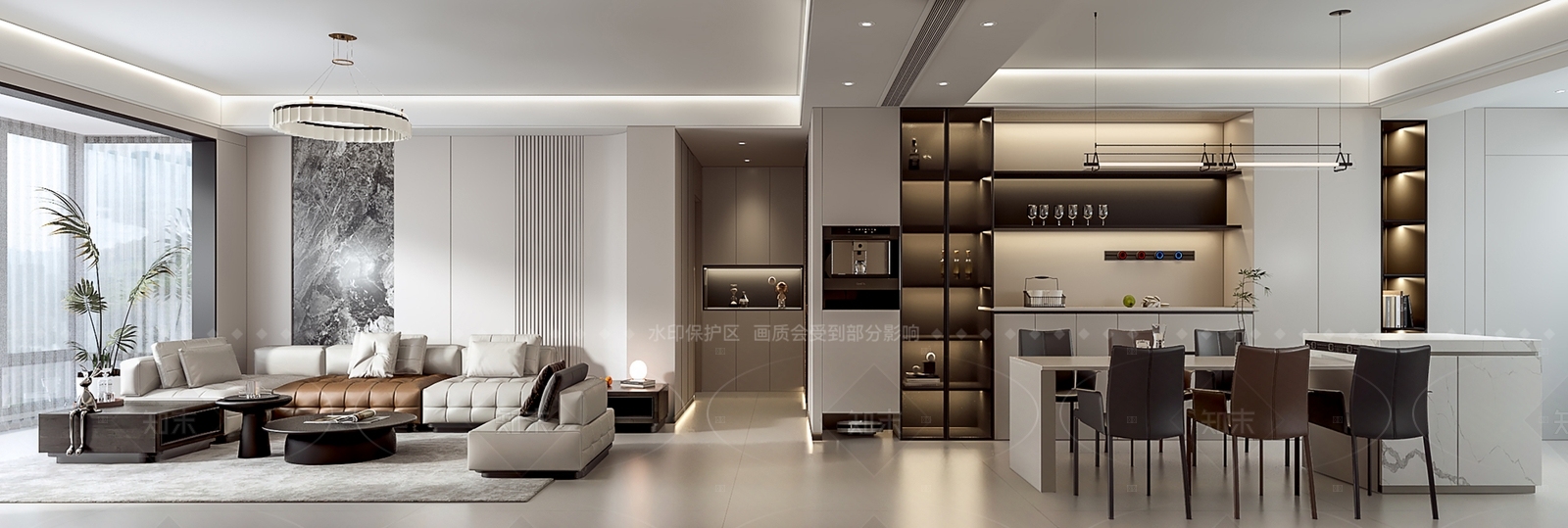 现代客餐厅3D模型下载【ID:1214598509】