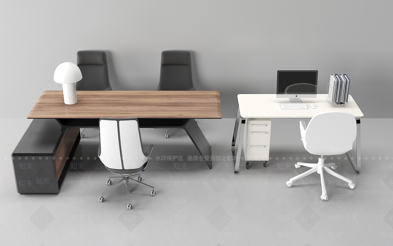 现代办公桌椅3D模型下载【ID:1161239731】