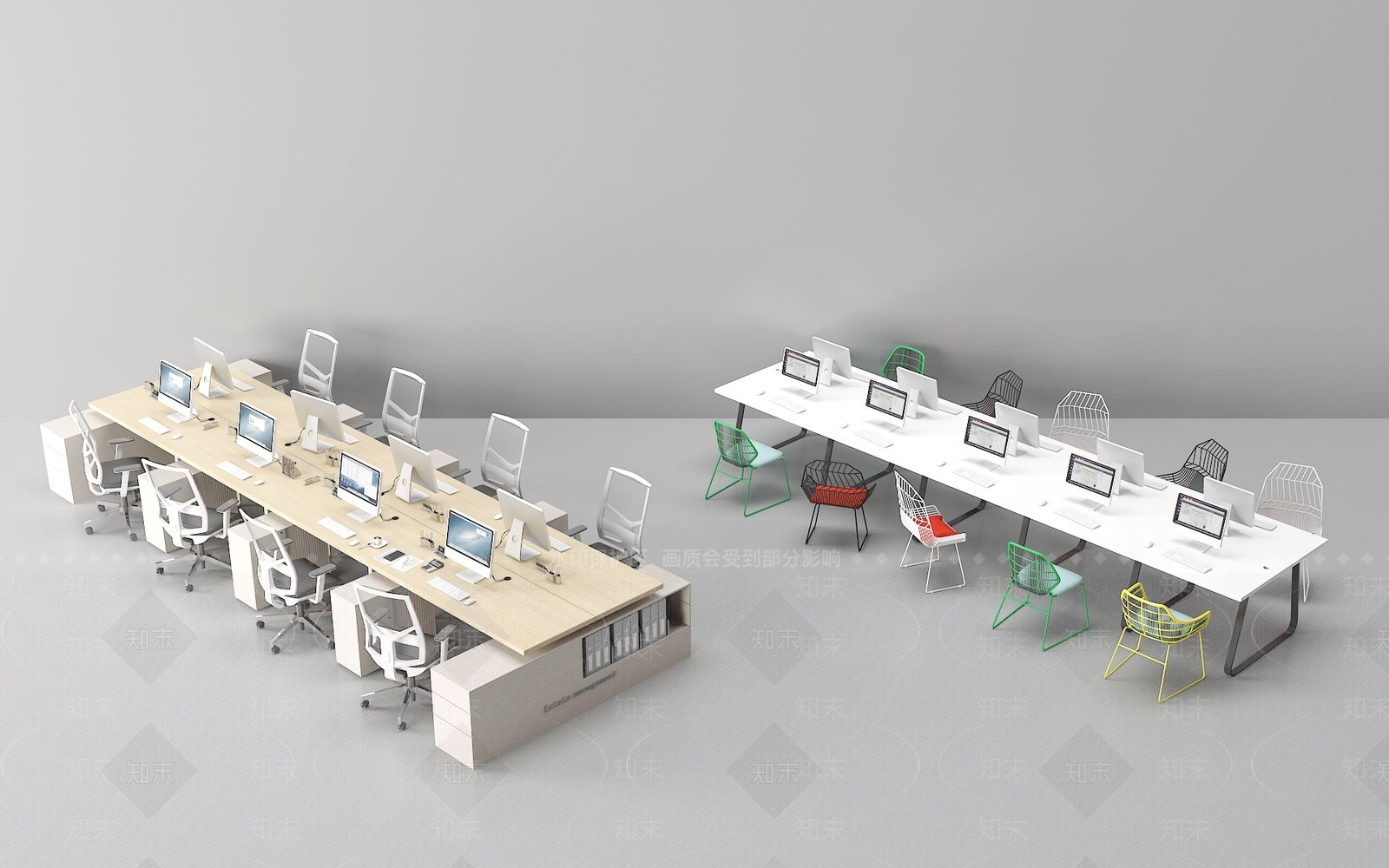 现代办公桌椅3D模型下载【ID:1161240120】