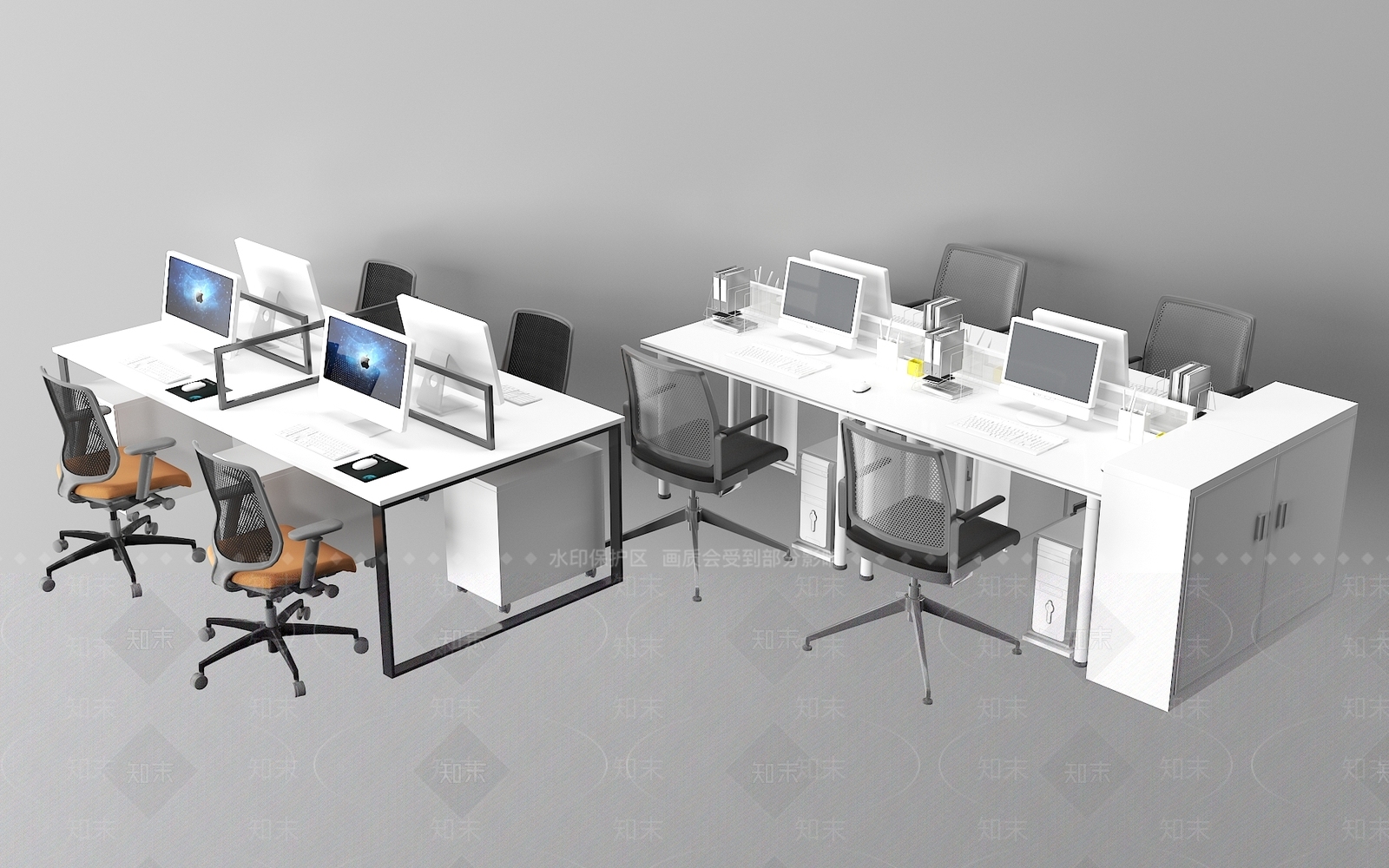 现代办公桌椅SU模型下载【ID:1161248120】