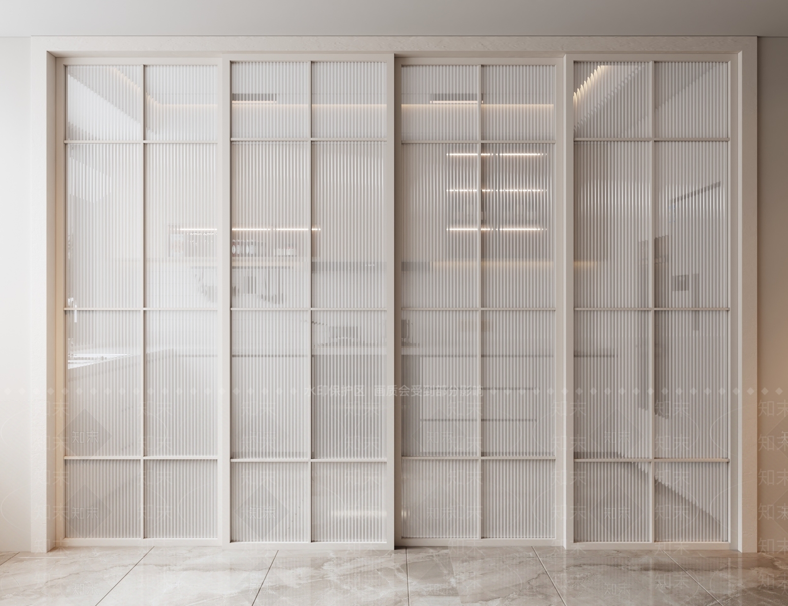 简欧玻璃推拉门3D模型下载【ID:1161251572】