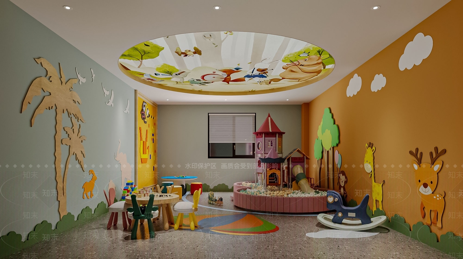 现代儿童游乐区3D模型下载【ID:1161256202】