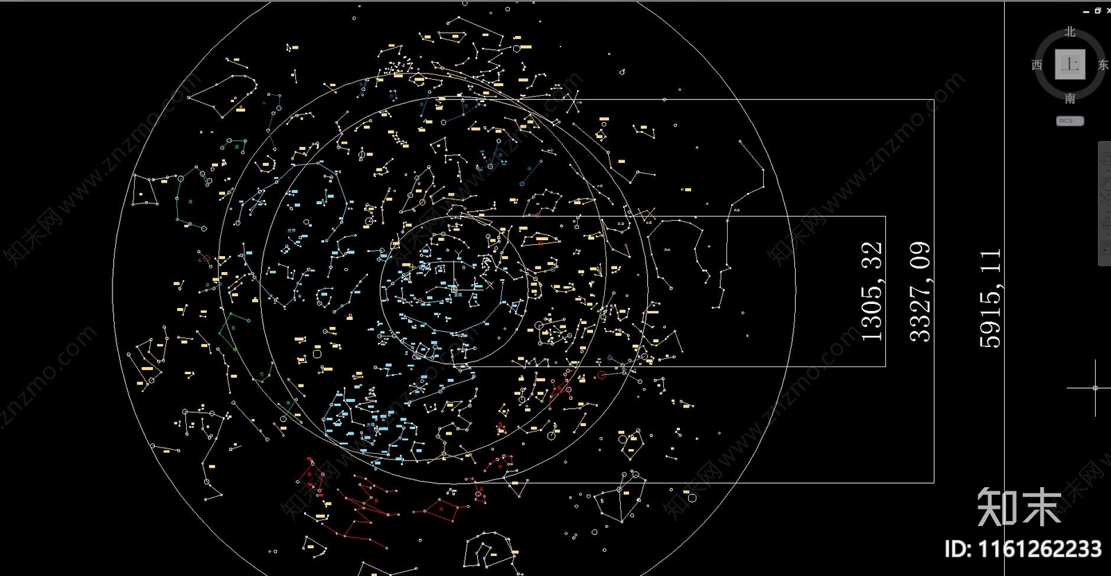 最全版中国星空星宿图cad施工图下载【ID:1161262233】