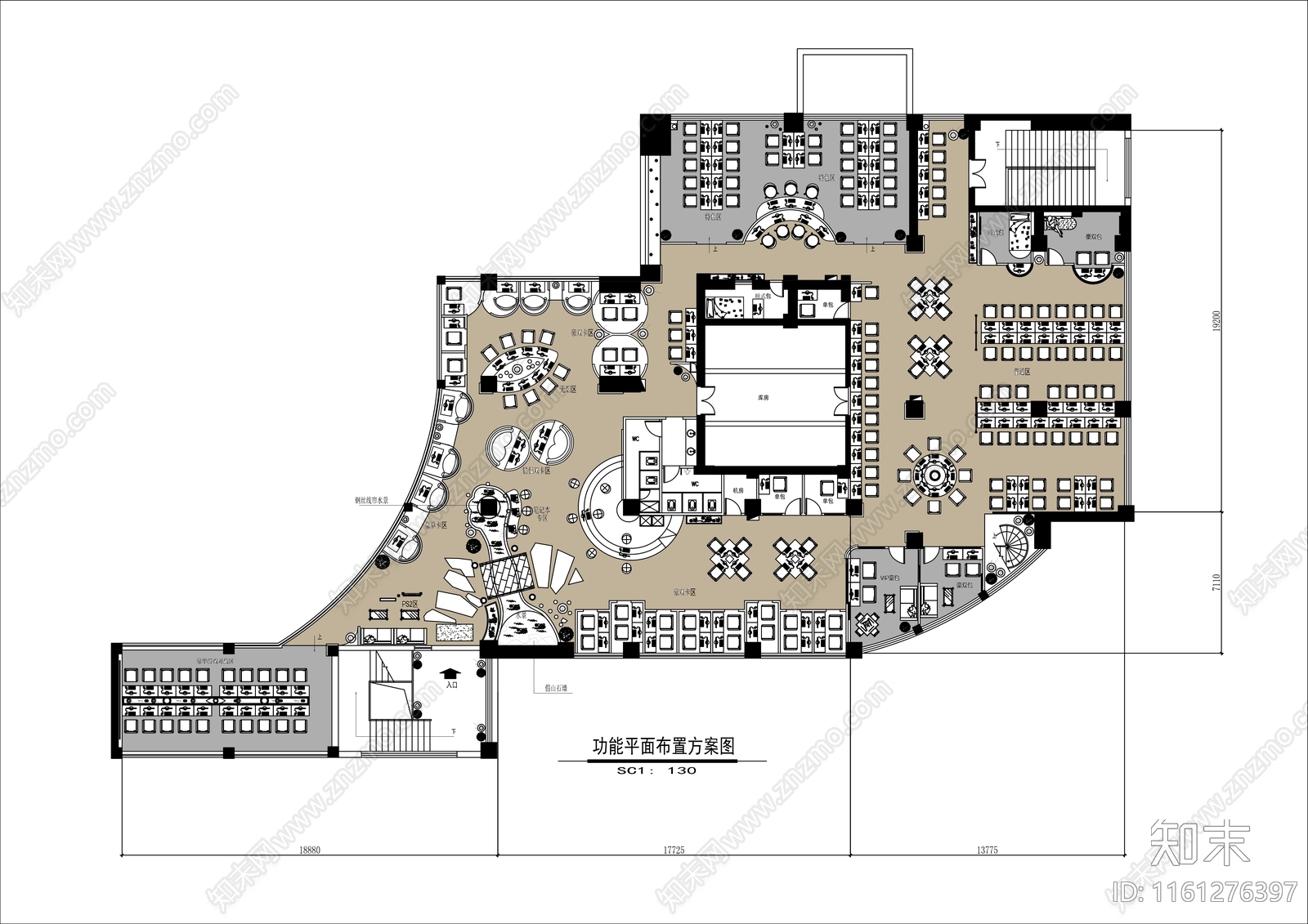 1000㎡电竞俱乐部网吧施工图下载【ID:1161276397】