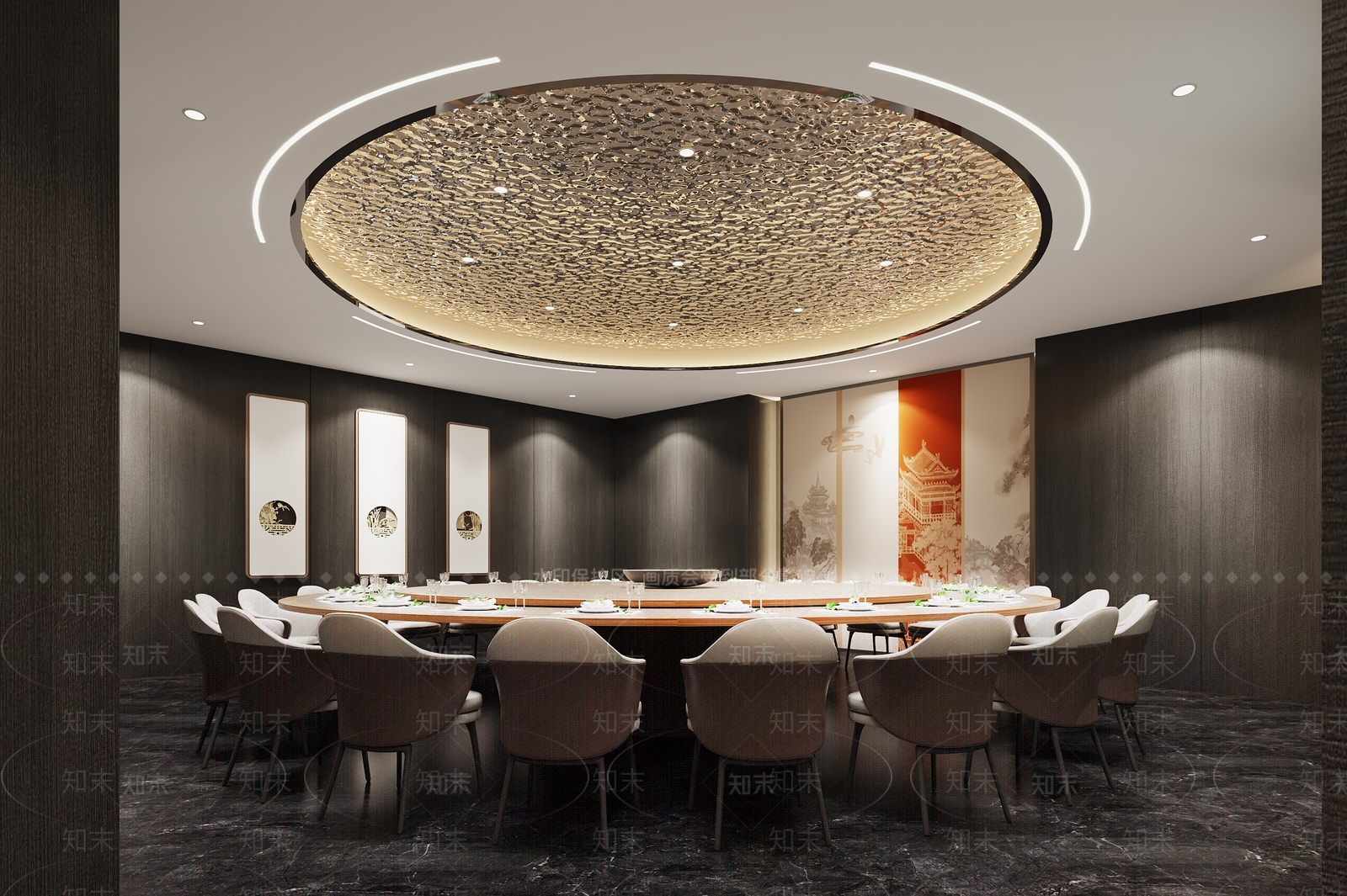 新中式酒店包厢3D模型下载【ID:1161281853】