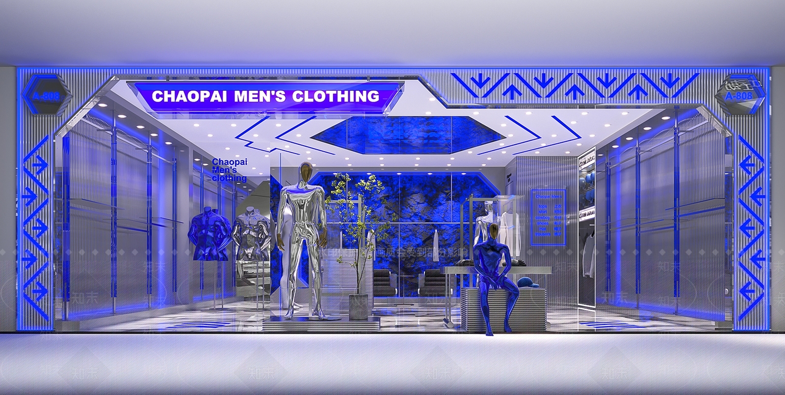 现代商场男装店3D模型下载【ID:1161282981】