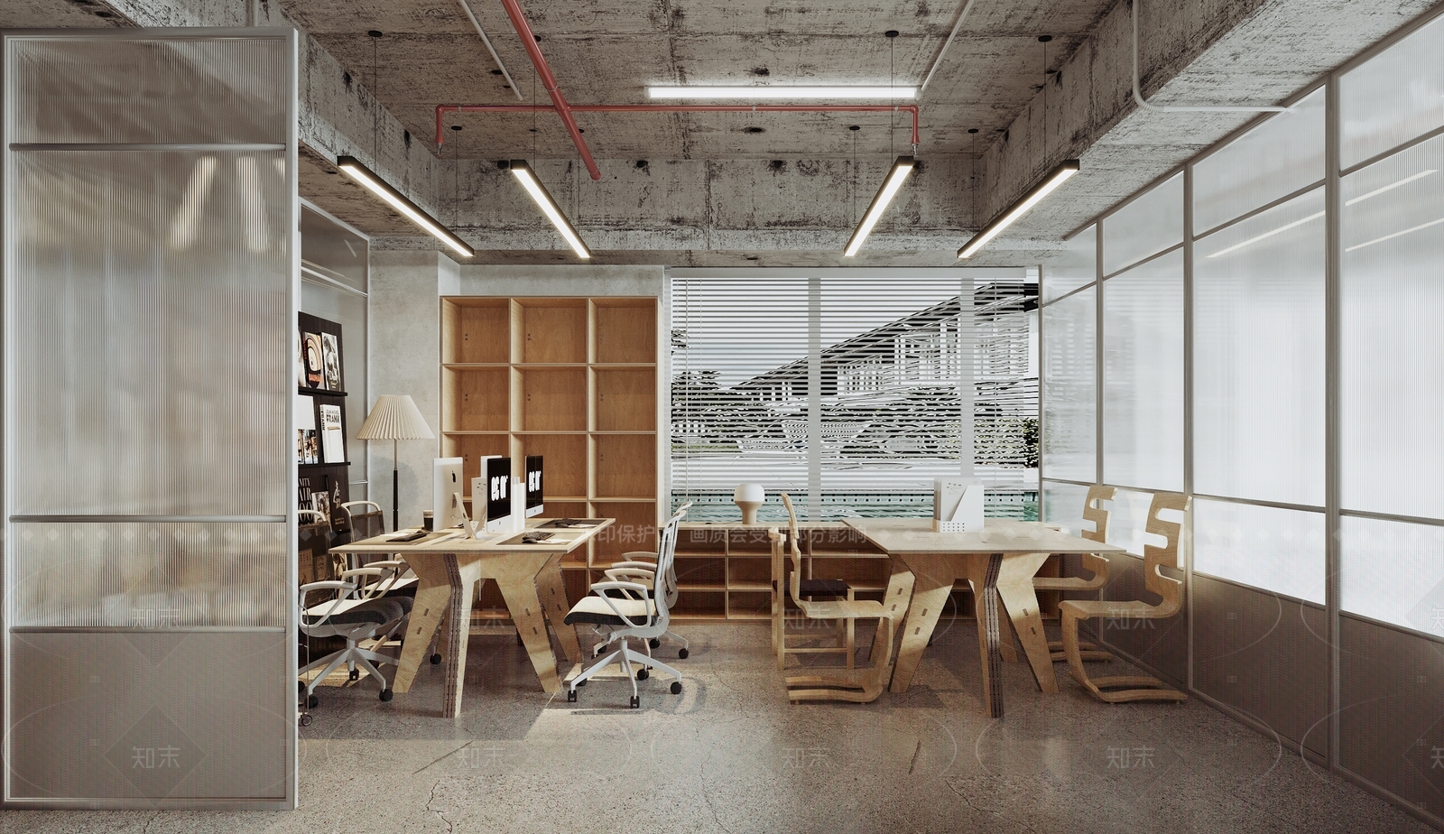 工业风loft办公室3D模型下载【ID:1161284153】