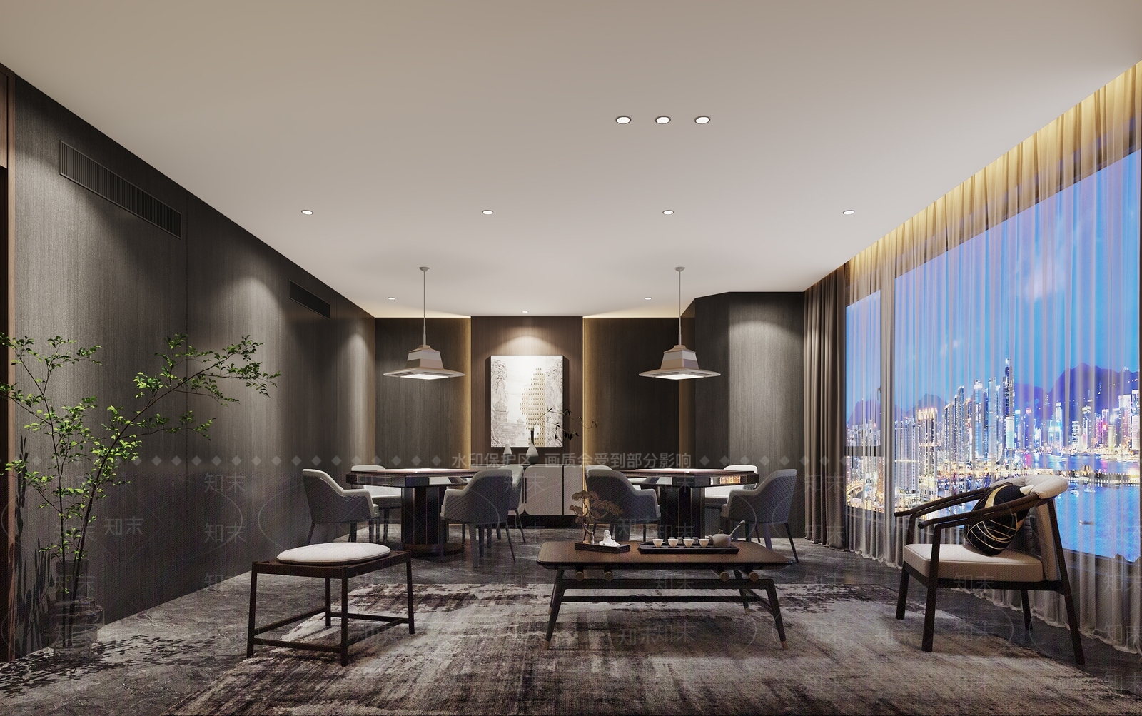 新中式包间3D模型下载【ID:1161287631】