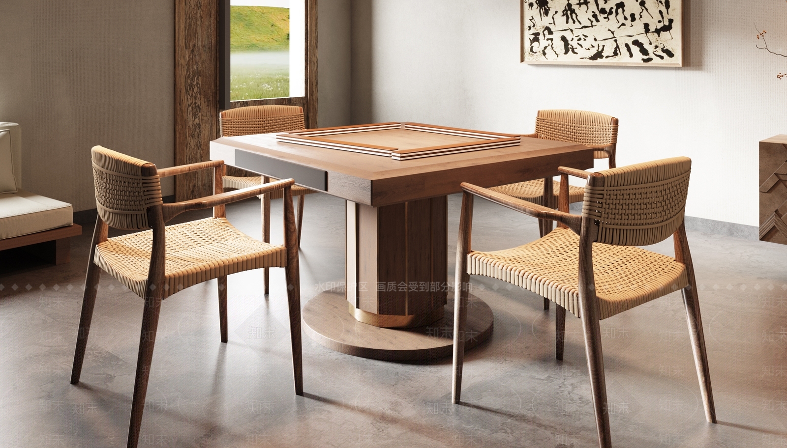 侘寂棋牌室SU模型下载【ID:1161288105】